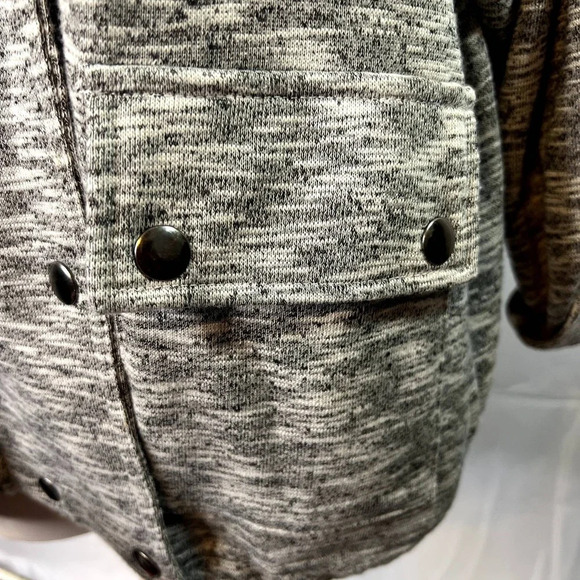 Anthro Guest Editor Gray Sweater Jacket Snap Closure Size Medium - Picture 7 of 14